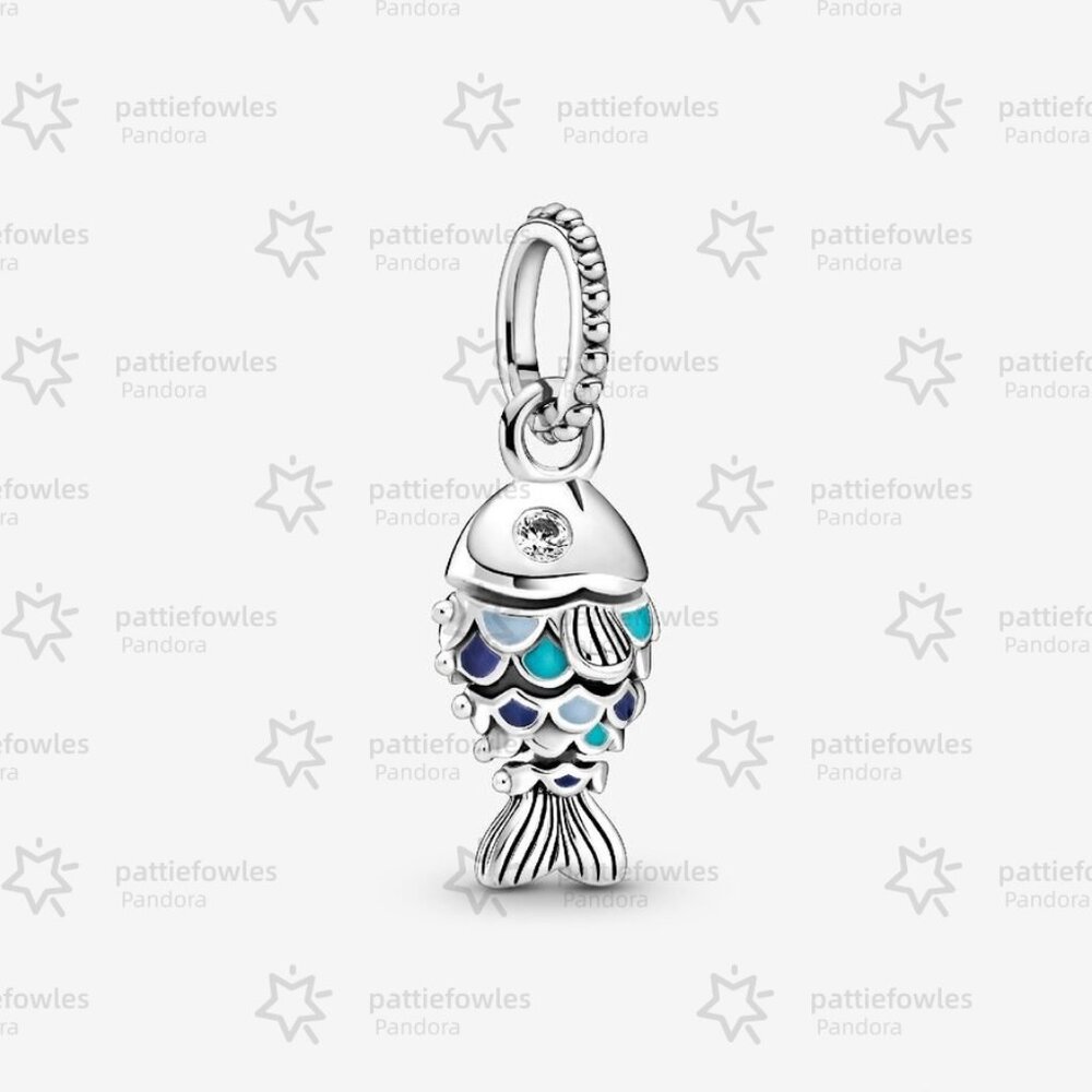Pandora Blue Scaled Fish Dangle Charm